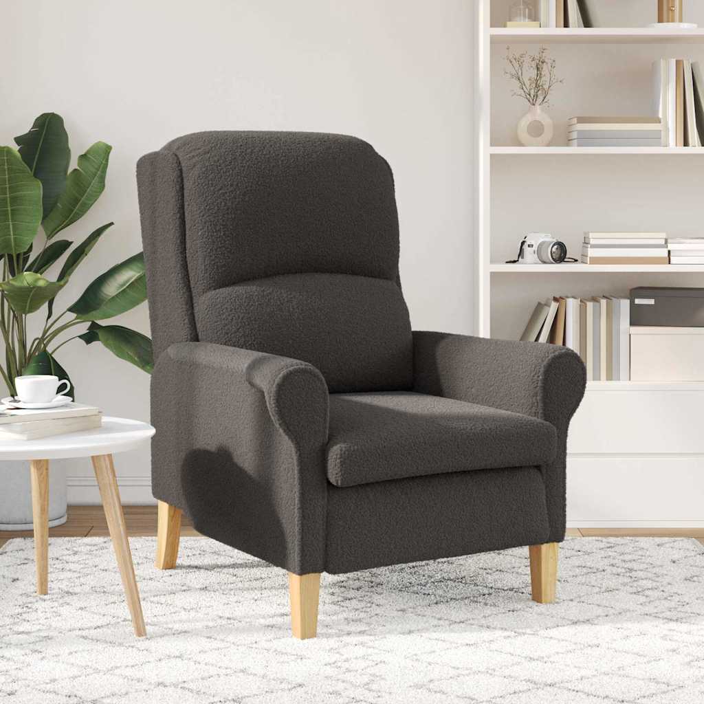 Fauteuil Donkergrijs Zachte Sherpa stof