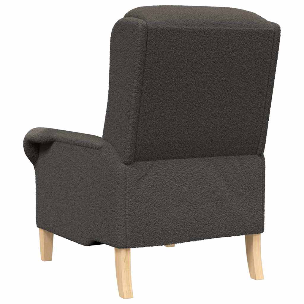 Fauteuil Donkergrijs Zachte Sherpa stof