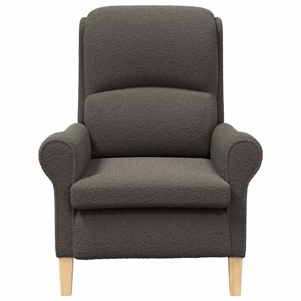Fauteuil Donkergrijs Zachte Sherpa stof