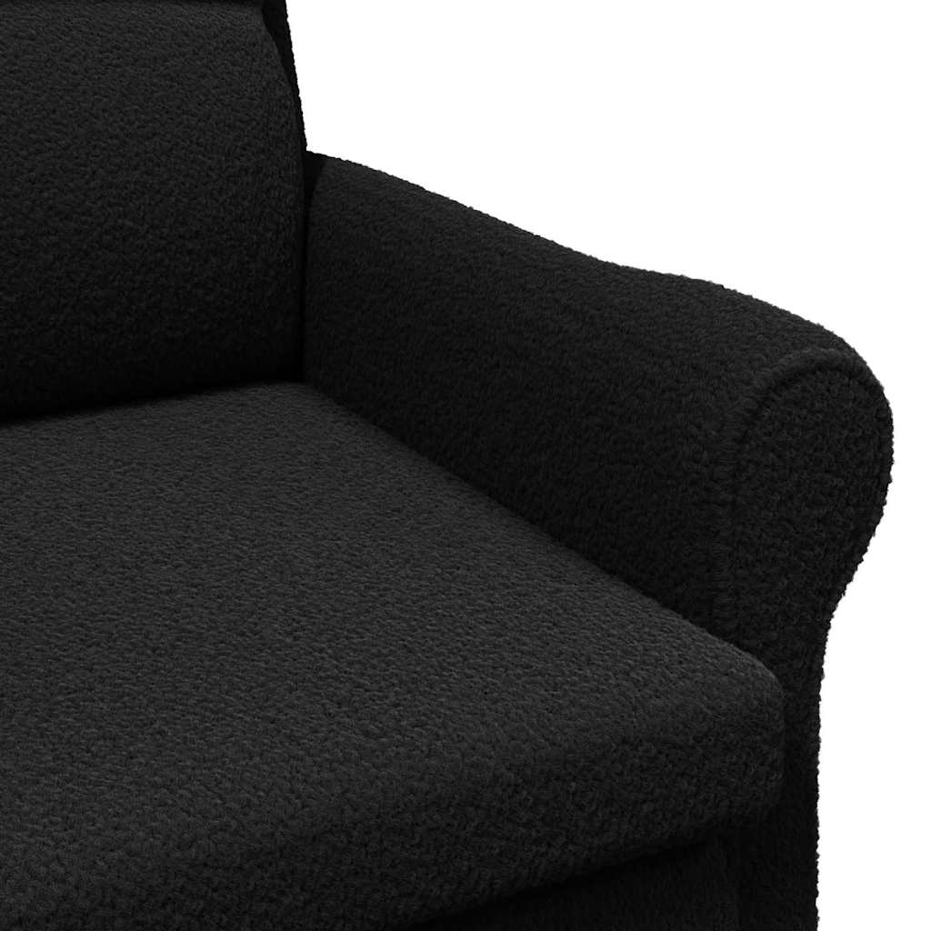 Fauteuil Zwart Zachte Sherpa stof