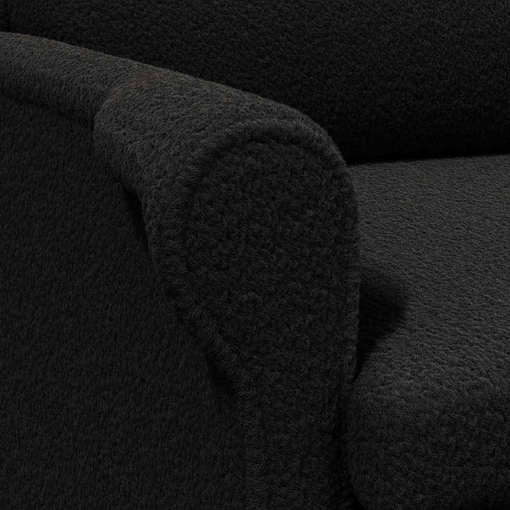 Fauteuil Zwart Zachte Sherpa stof