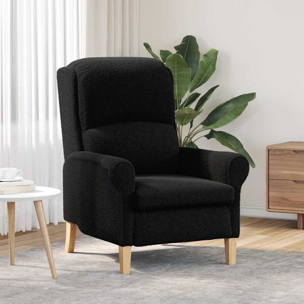 Fauteuil Zwart Zachte Sherpa stof