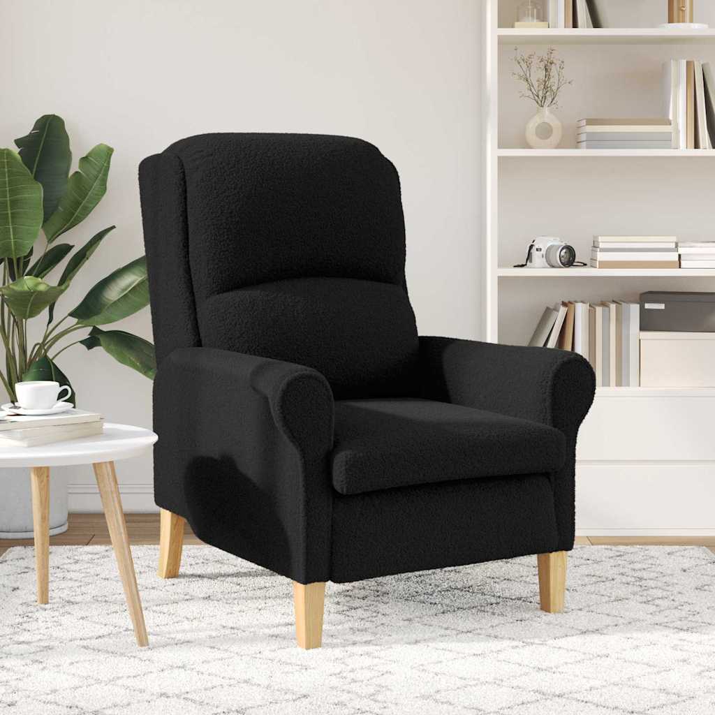 Fauteuil Zwart Zachte Sherpa stof
