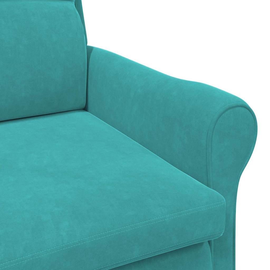 Fauteuil Turquoise Fluweel