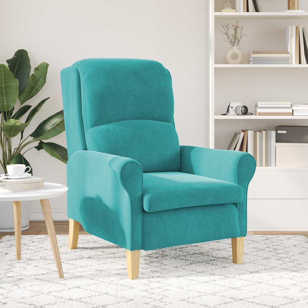 Fauteuil Turquoise Fluweel