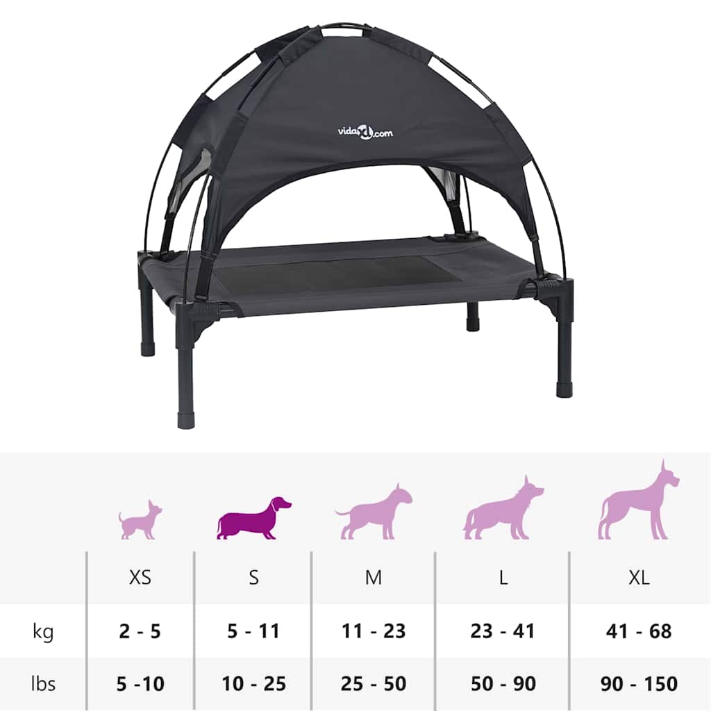 Hondenbed Zwart 62 x 48 x 61 cm Staal