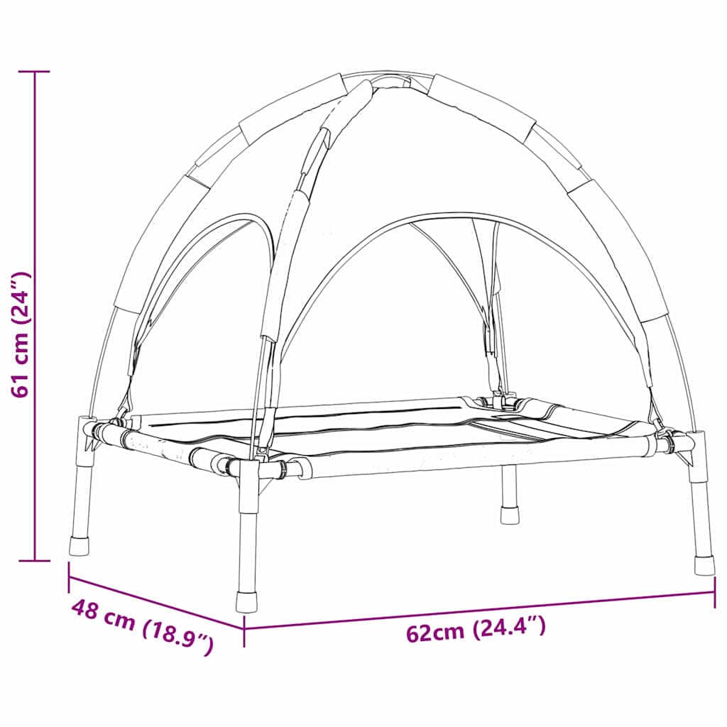 Hondenbed Zwart 62 x 48 x 61 cm Staal