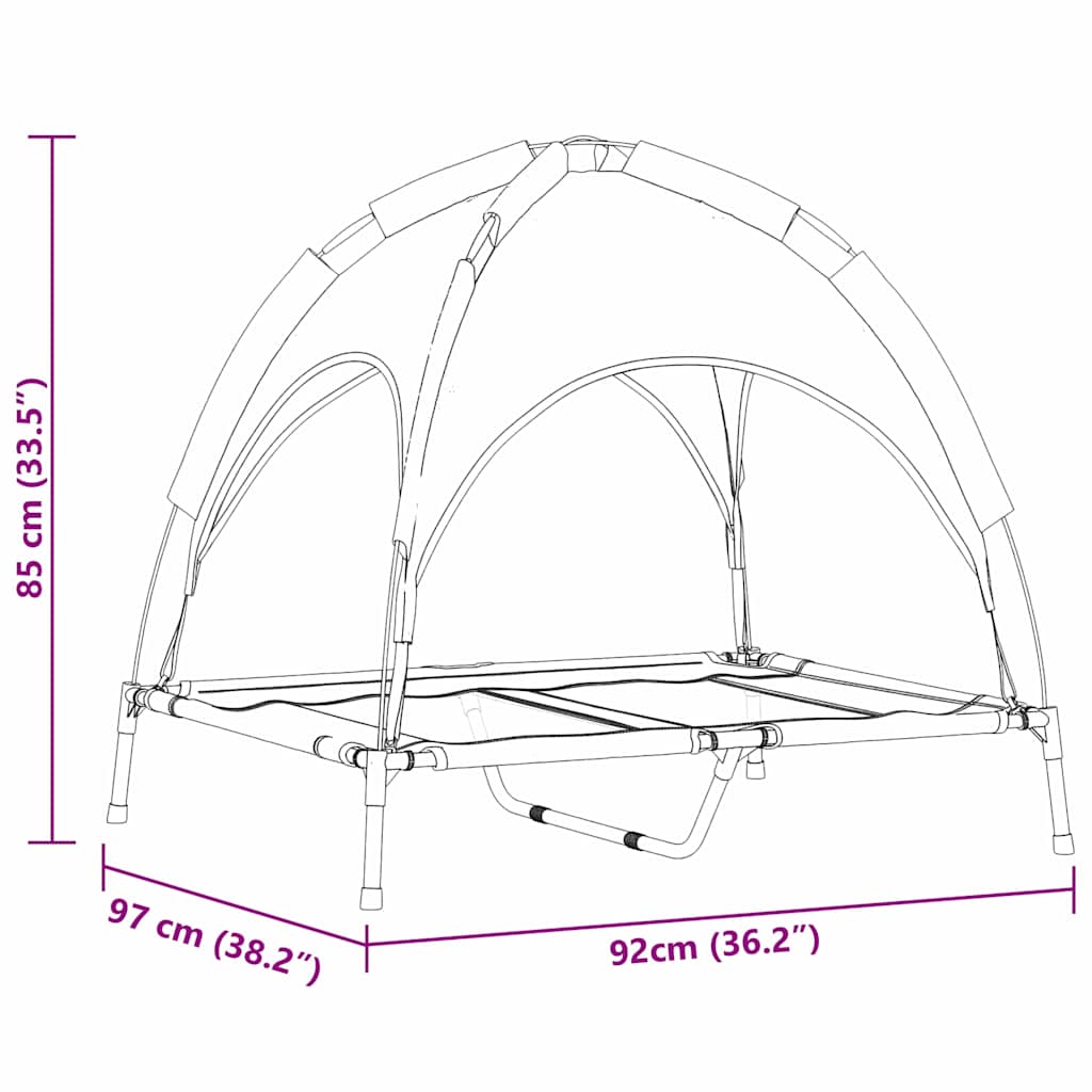 Hondenbed Zwart 92 x 77 x 82,5 cm Staal