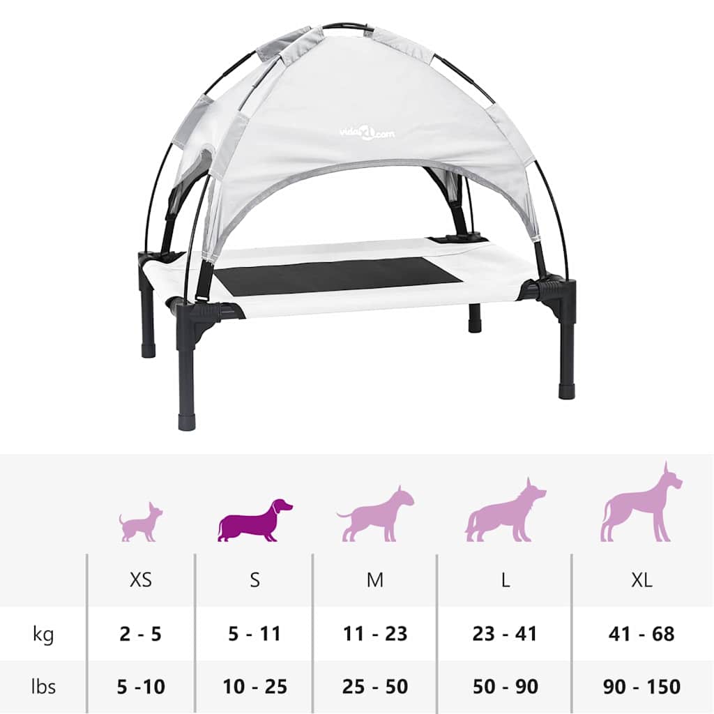 Hondenbed Zilvergrijs 62 x 48 x 61 cm Staal