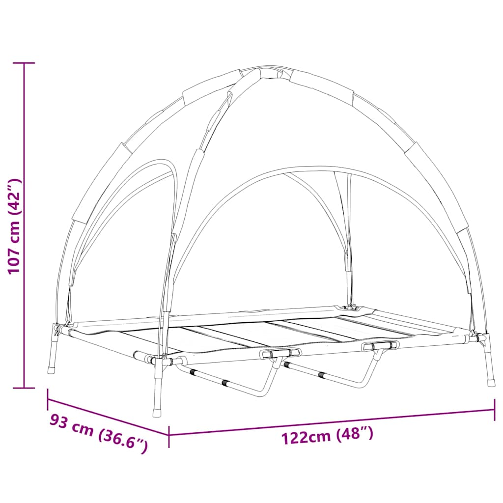 Hondenbed Zilvergrijs 122 x 93 x 106,5 cm Staal