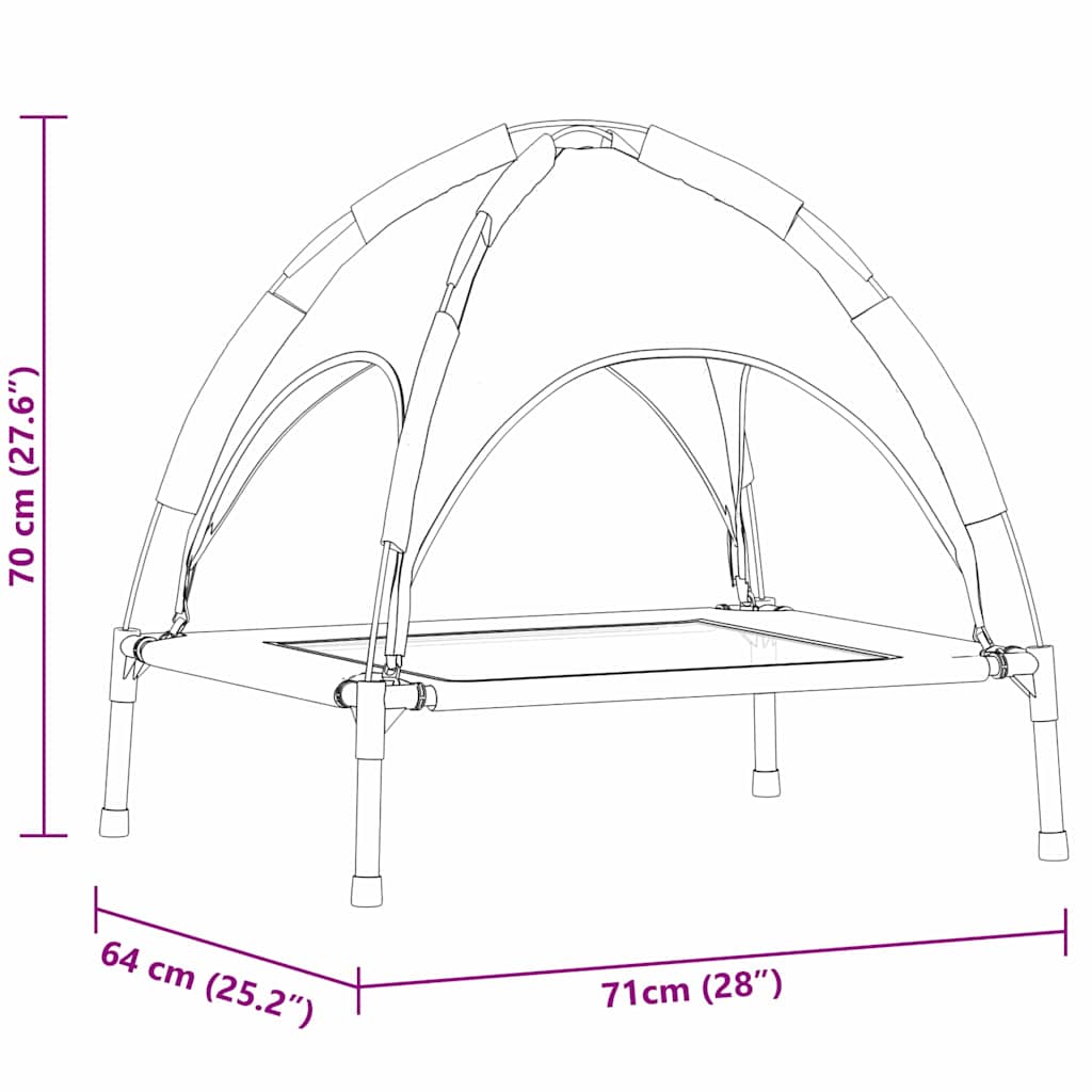Hondenbed Zwart 71 x 64 x 71 cm Staal