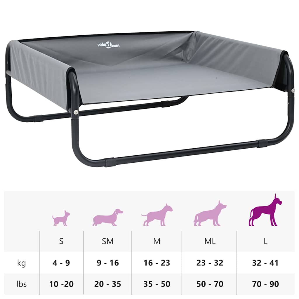 Hondenbed Lichtgrijs 85 x 85 x 33 cm Staal