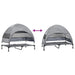 Verhoogd Hondenbed Lichtgrijs 127 x 81 x 108 cm Stof en Staal