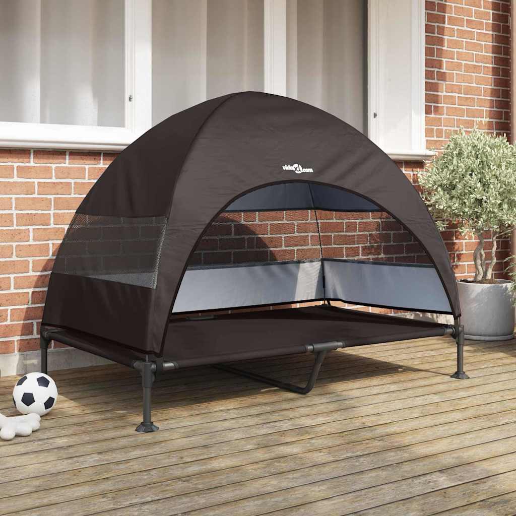 Verhoogd Hondenbed Bruin 127 x 81 x 108 cm Stof en Staal