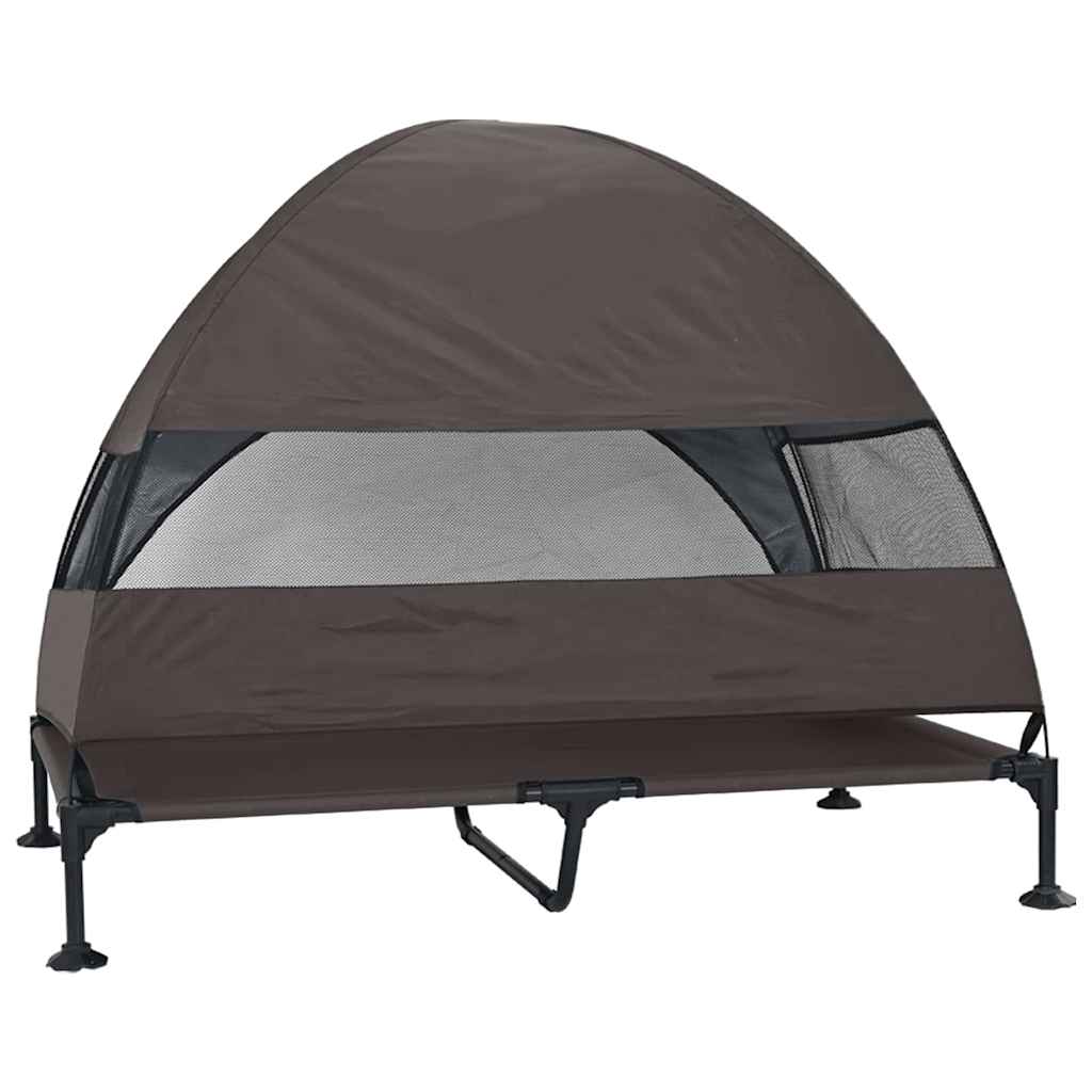 Verhoogd Hondenbed Bruin 127 x 81 x 108 cm Stof en Staal