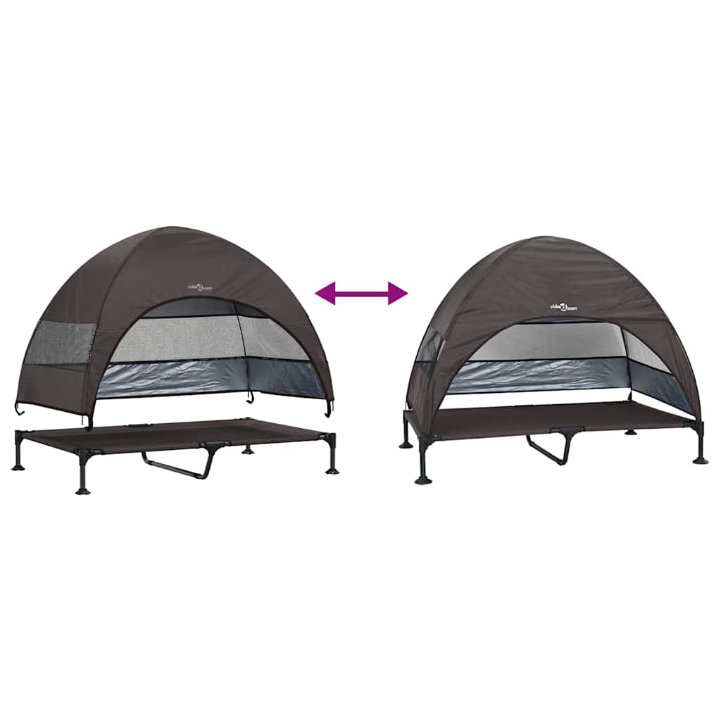 Verhoogd Hondenbed Bruin 127 x 81 x 108 cm Stof en Staal