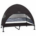 Verhoogd Hondenbed Zwart 127 x 81 x 108 cm Stof en Staal