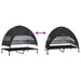 Verhoogd Hondenbed Zwart 127 x 81 x 108 cm Stof en Staal