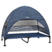 Verhoogd Hondenbed Marineblauw 127 x 81 x 108 cm Stof en Staal