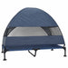 Verhoogd Hondenbed Marineblauw 127 x 81 x 108 cm Stof en Staal