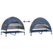 Verhoogd Hondenbed Marineblauw 127 x 81 x 108 cm Stof en Staal