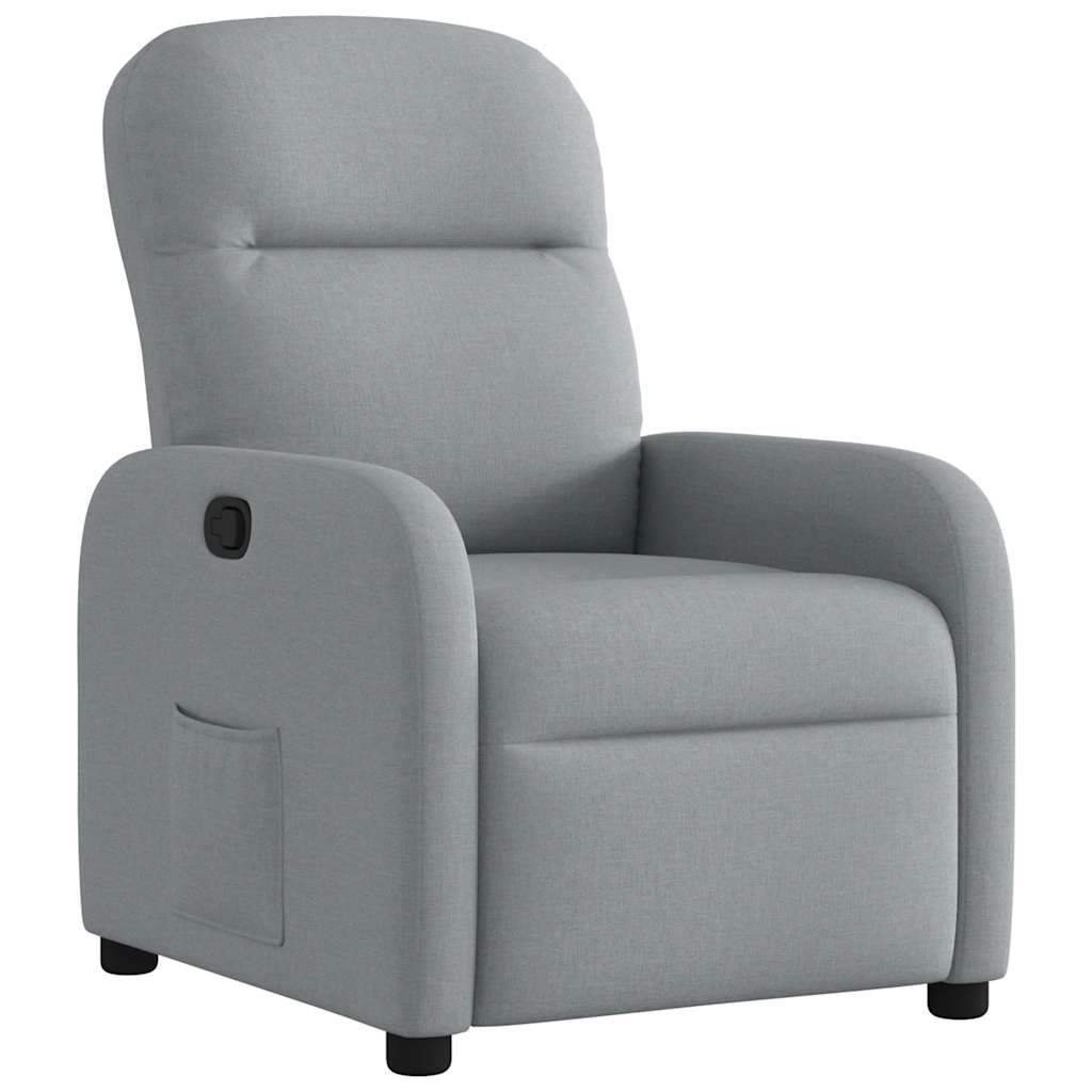 Fauteuil verstelbaar stof lichtgrijs