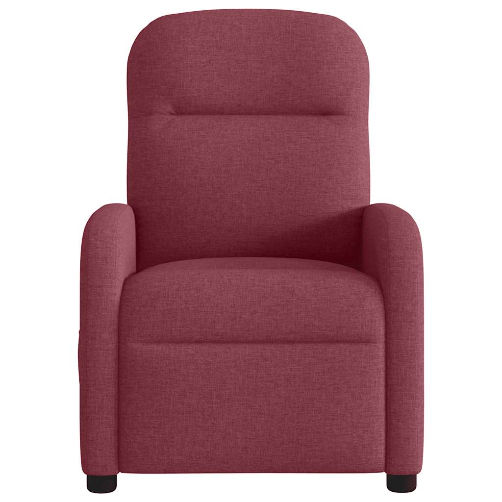 Fauteuil verstelbaar stof wijnrood
