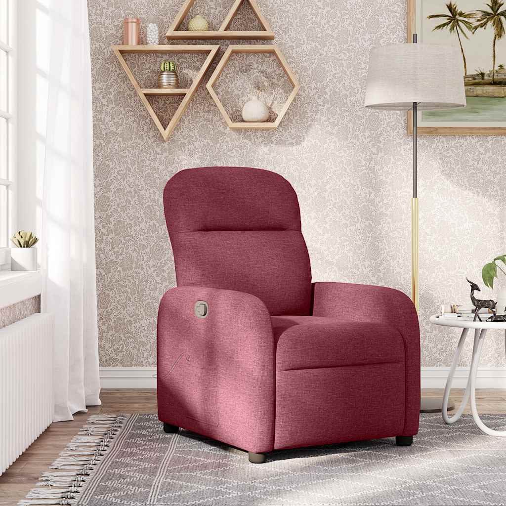 Fauteuil verstelbaar stof wijnrood