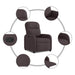 Fauteuil verstelbaar stof donkerbruin