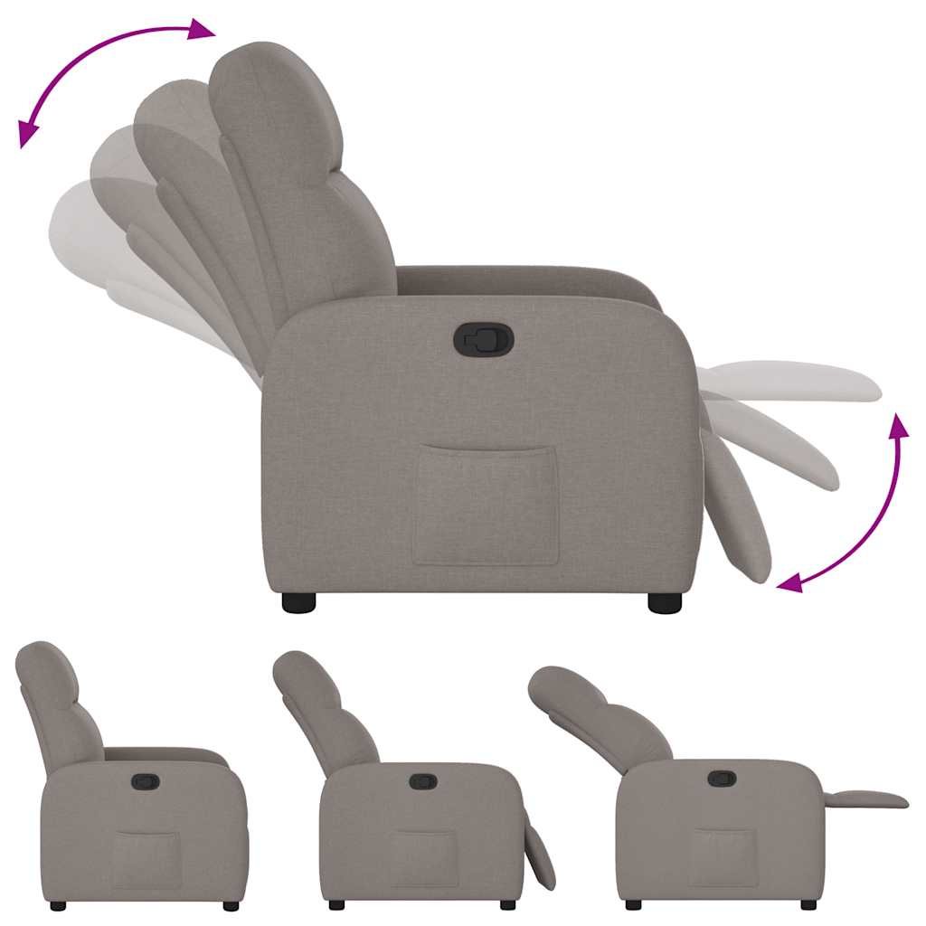 Fauteuil verstelbaar stof taupe