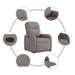 Fauteuil verstelbaar stof taupe