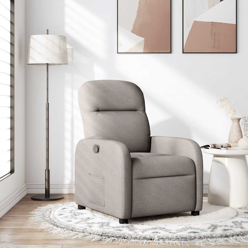 Fauteuil verstelbaar stof taupe