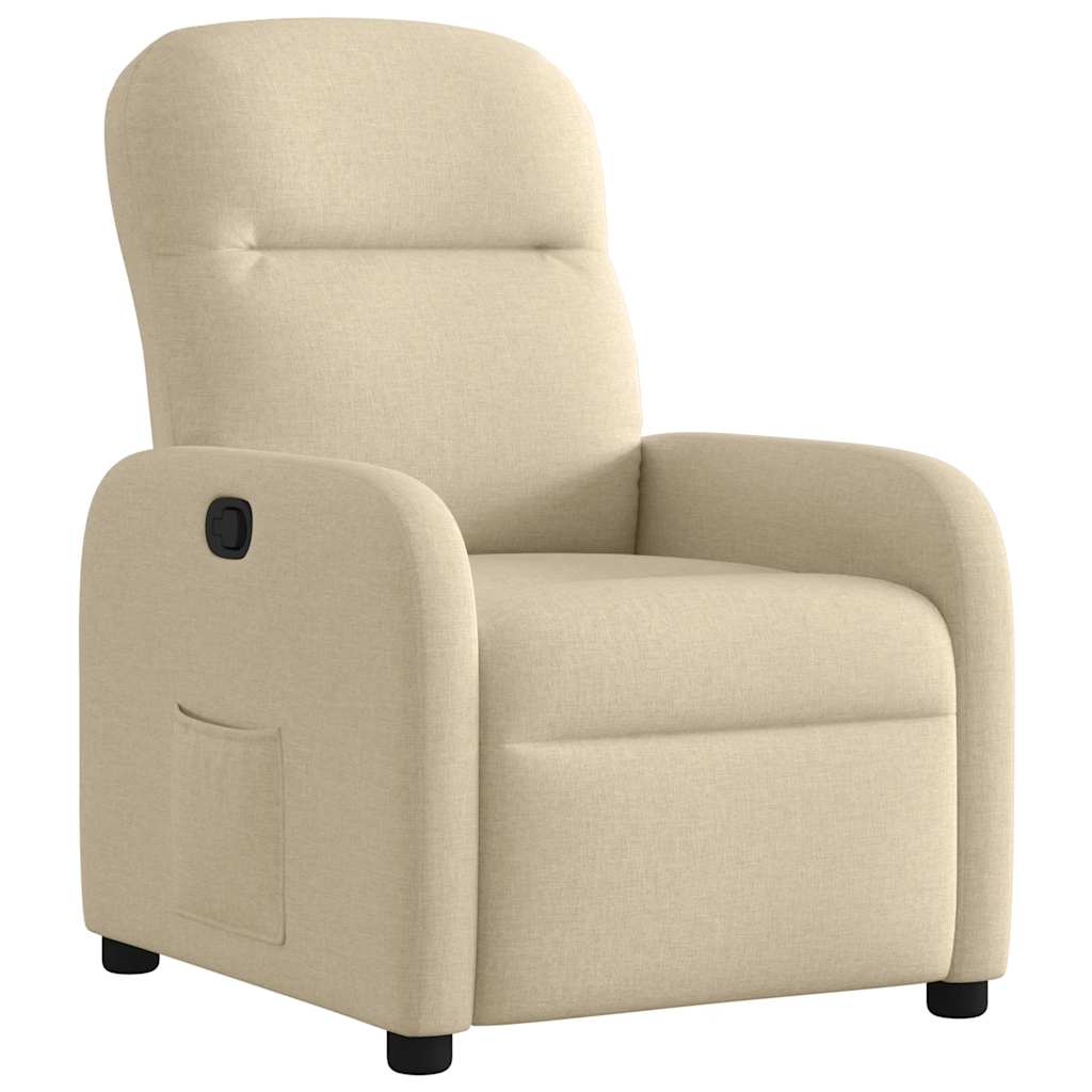 Fauteuil verstelbaar stof crèmekleurig