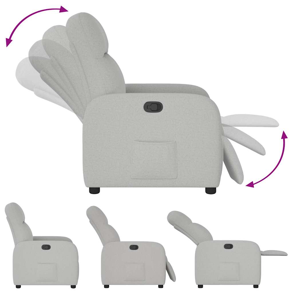 Fauteuil verstelbaar stof wolk grijs