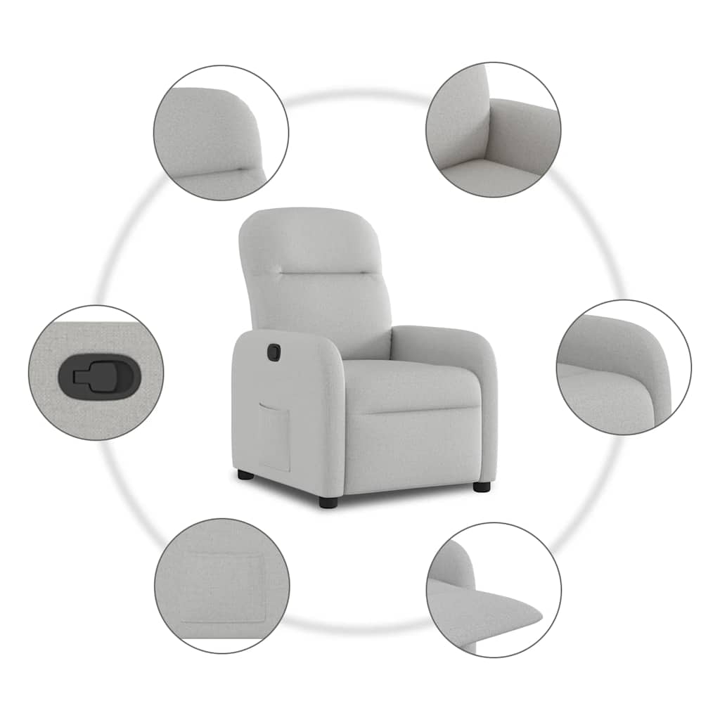 Fauteuil verstelbaar stof wolk grijs