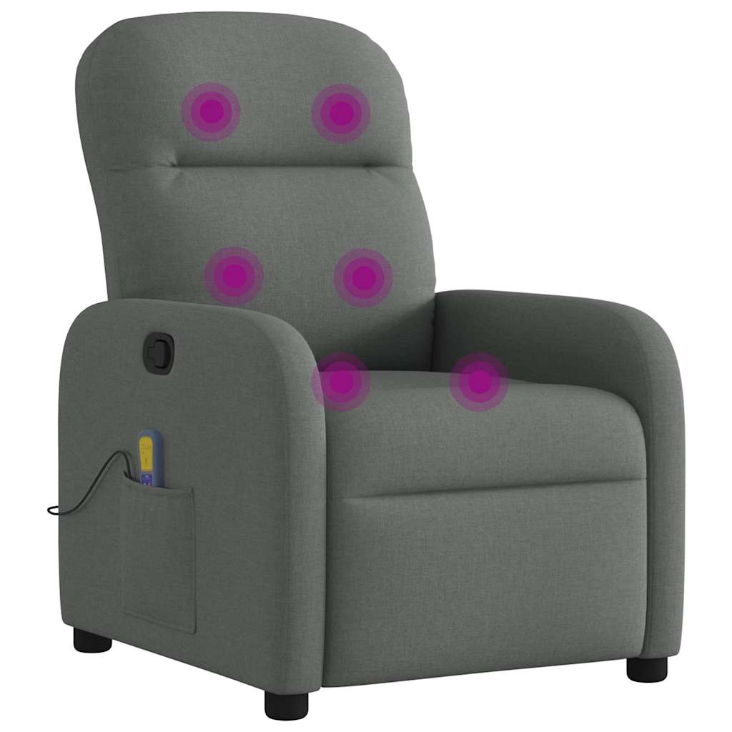 Massagestoel Donkergrijze Stof 1