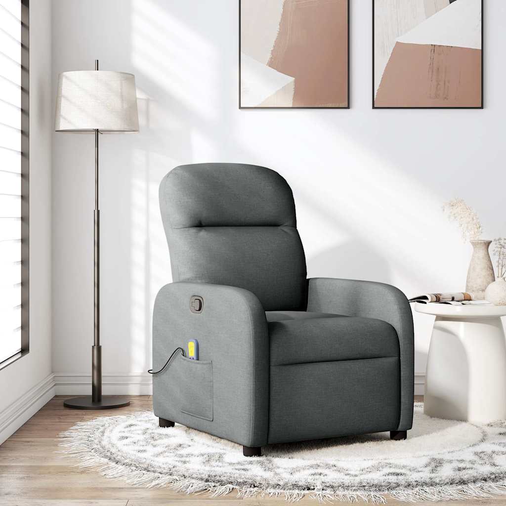 Massagestoel Donkergrijze Stof 1