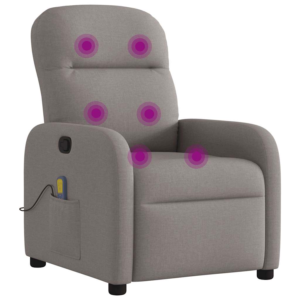 Massagestoel verstelbaar stof taupe