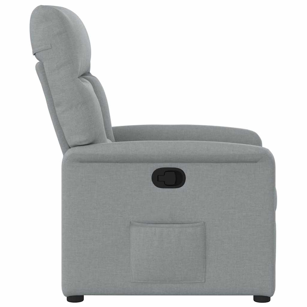 Fauteuil verstelbaar stof lichtgrijs