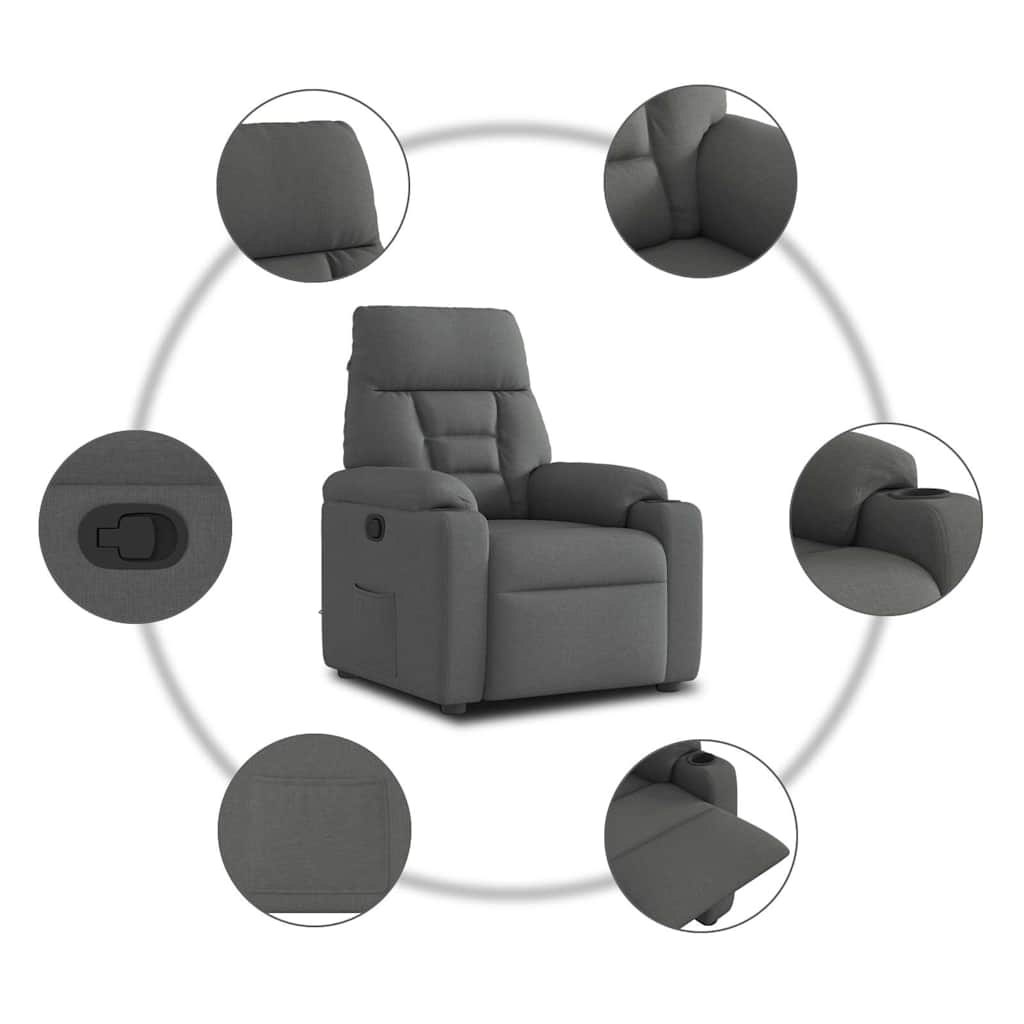 Relaxfauteuil Donkergrijze Stof 1