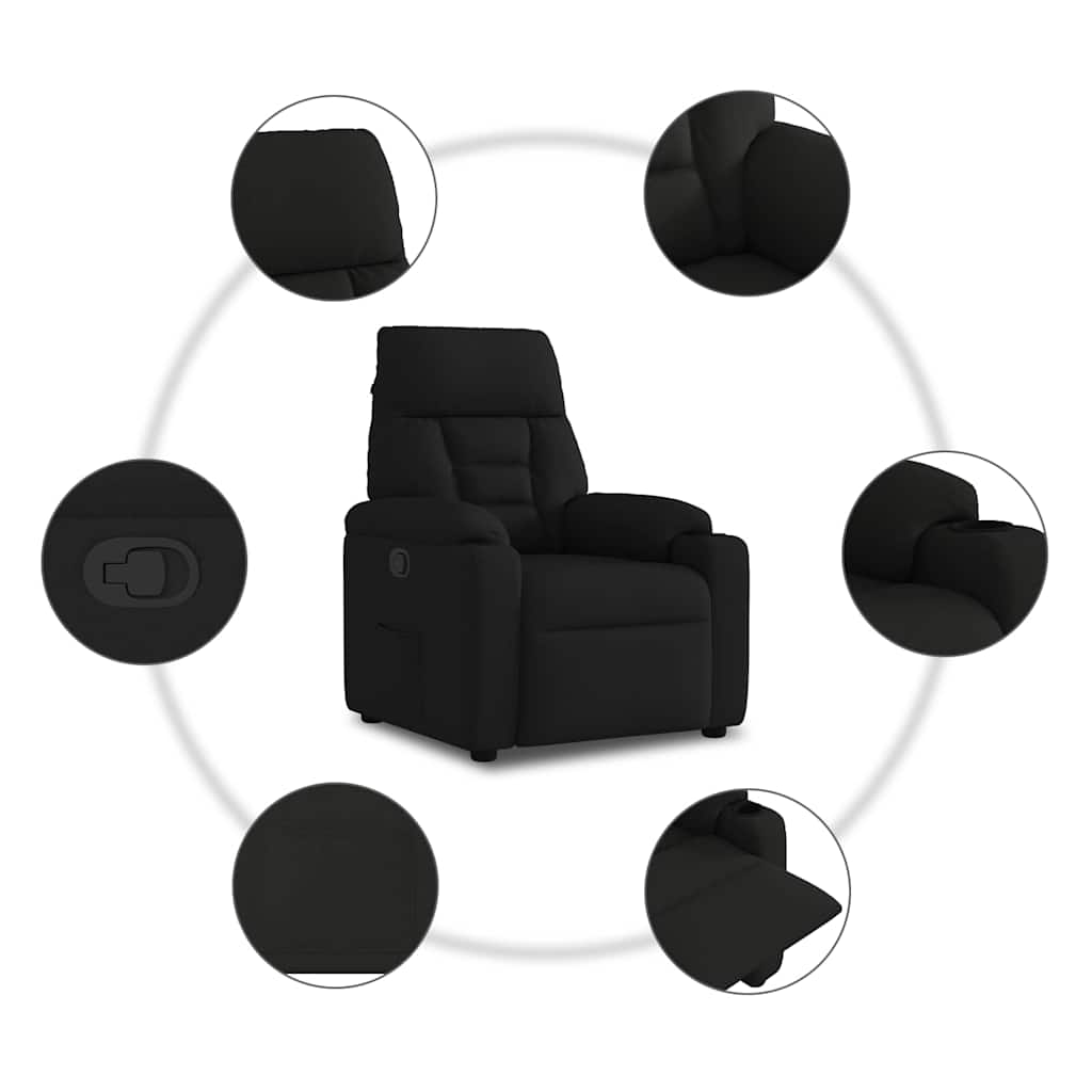 Fauteuil verstelbaar stof zwart