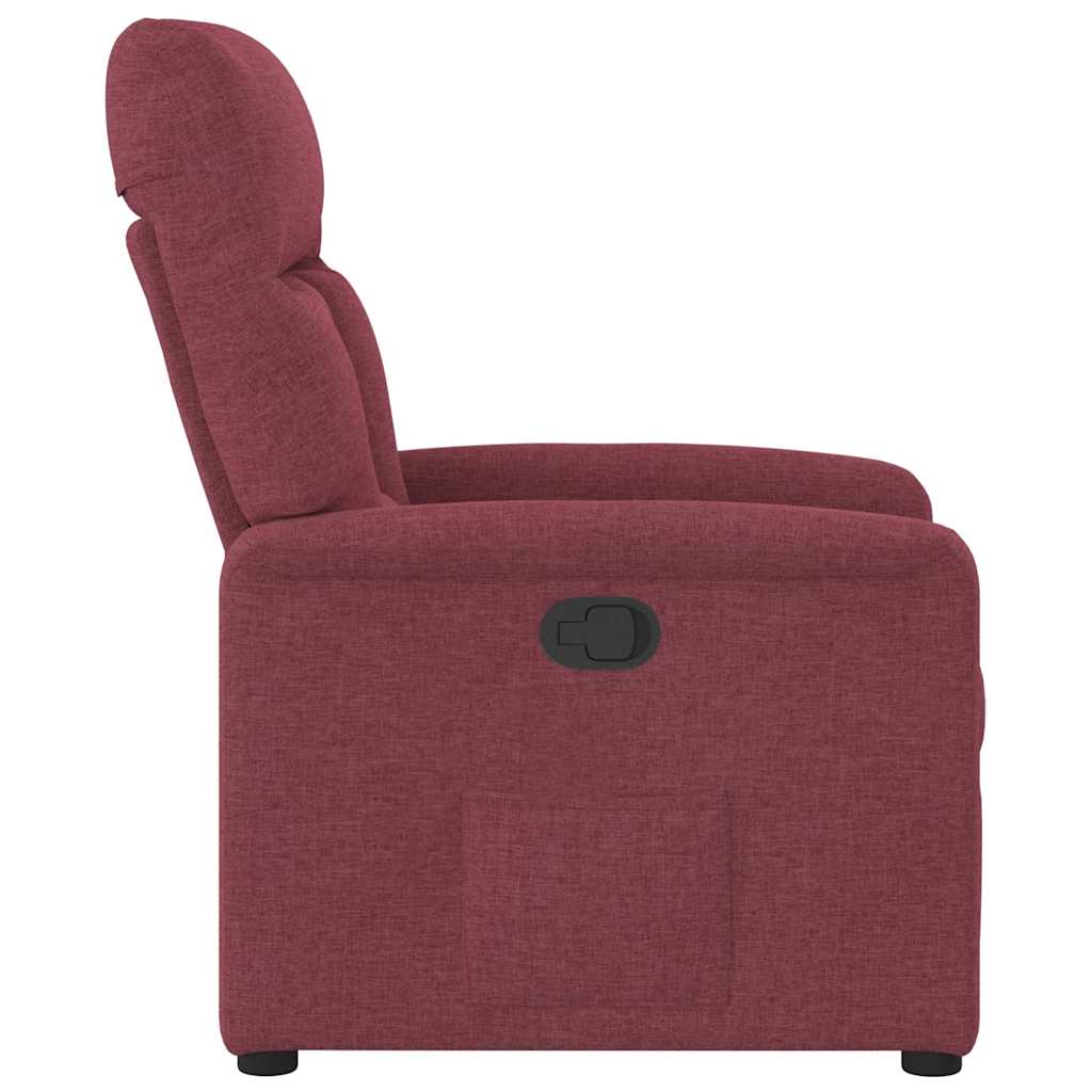Fauteuil verstelbaar stof wijnrood