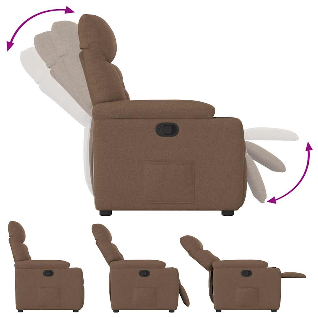 Fauteuil verstelbaar stof bruin