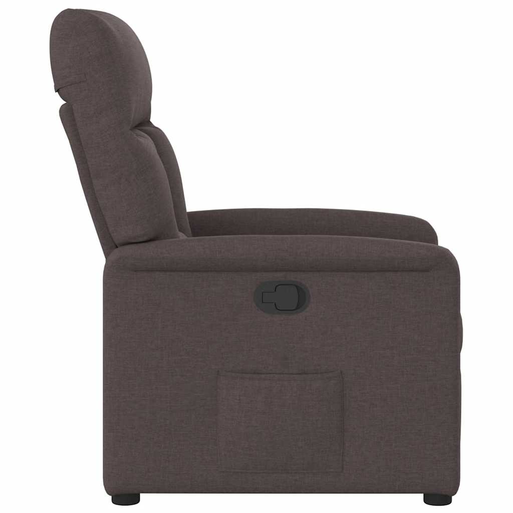 Fauteuil verstelbaar stof donkerbruin