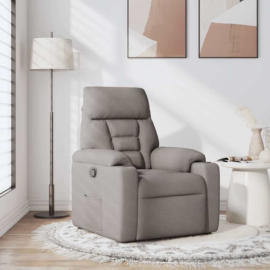 Fauteuil verstelbaar stof taupe