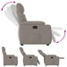 Fauteuil verstelbaar stof taupe