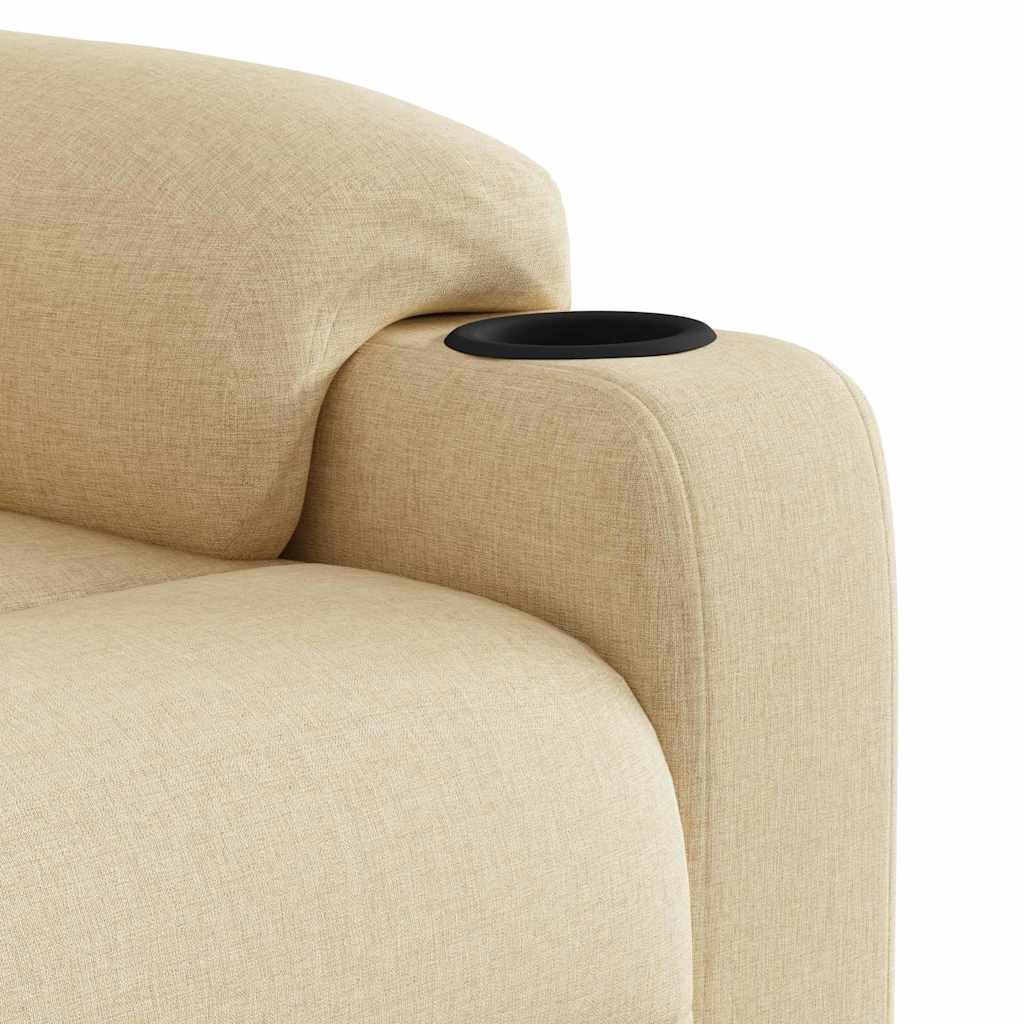 Fauteuil verstelbaar stof crèmekleurig