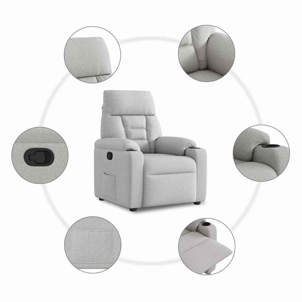 Fauteuil verstelbaar stof wolk grijs