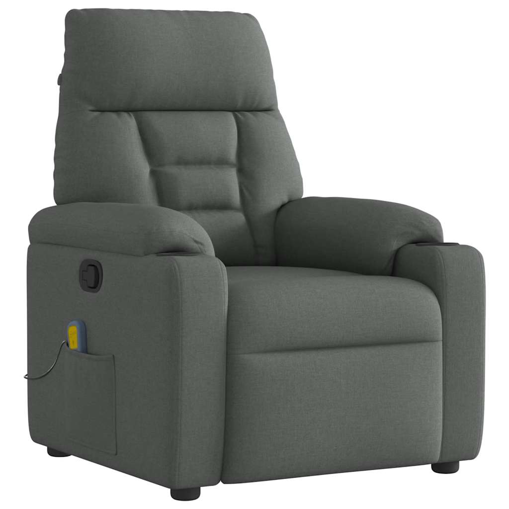 Massagestoel Donkergrijze Stof 1