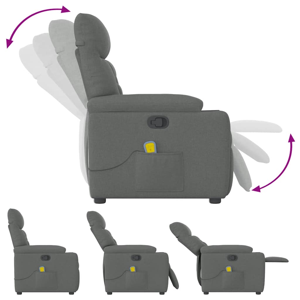Massagestoel Donkergrijze Stof 1